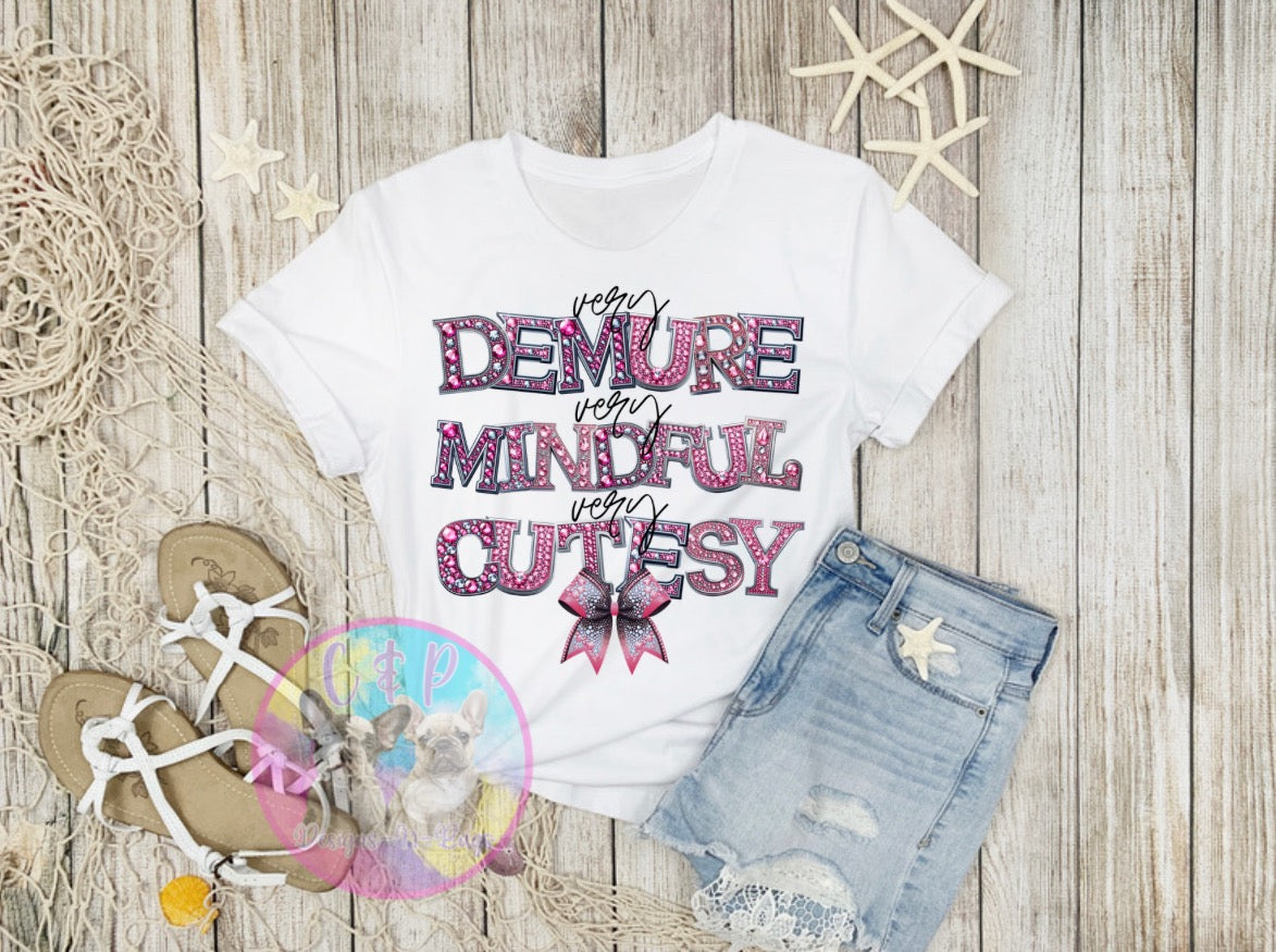 Demure t shirt or crew