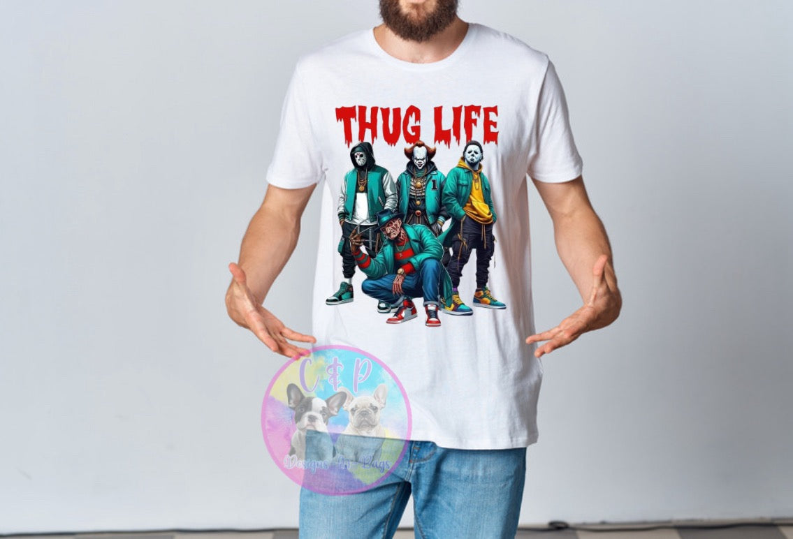 Halloween thug life t shirt or crew