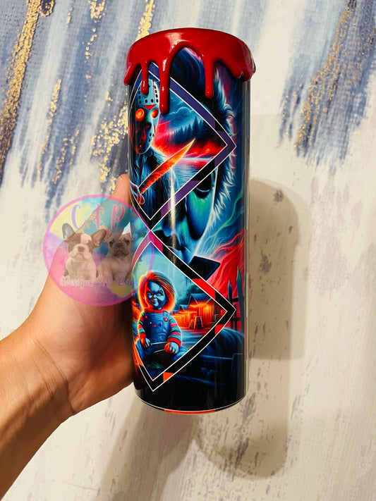 Horror drip tumbler