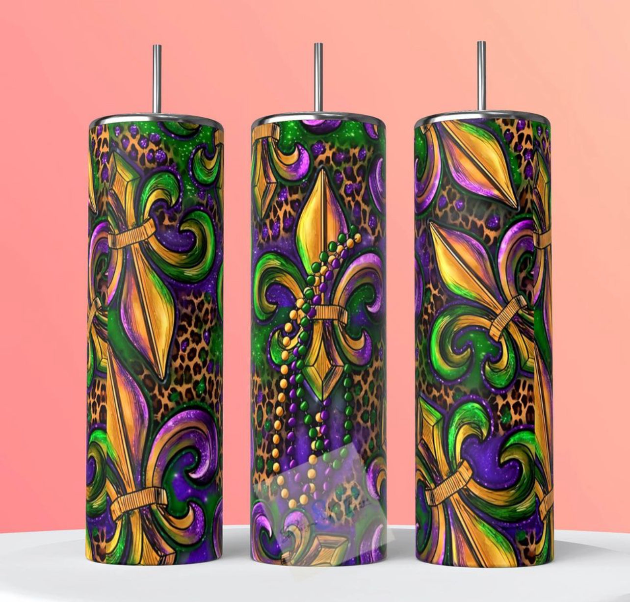 Mardi gras designs tumbler