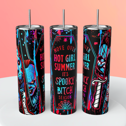 Horror spooky girl summer tumbler