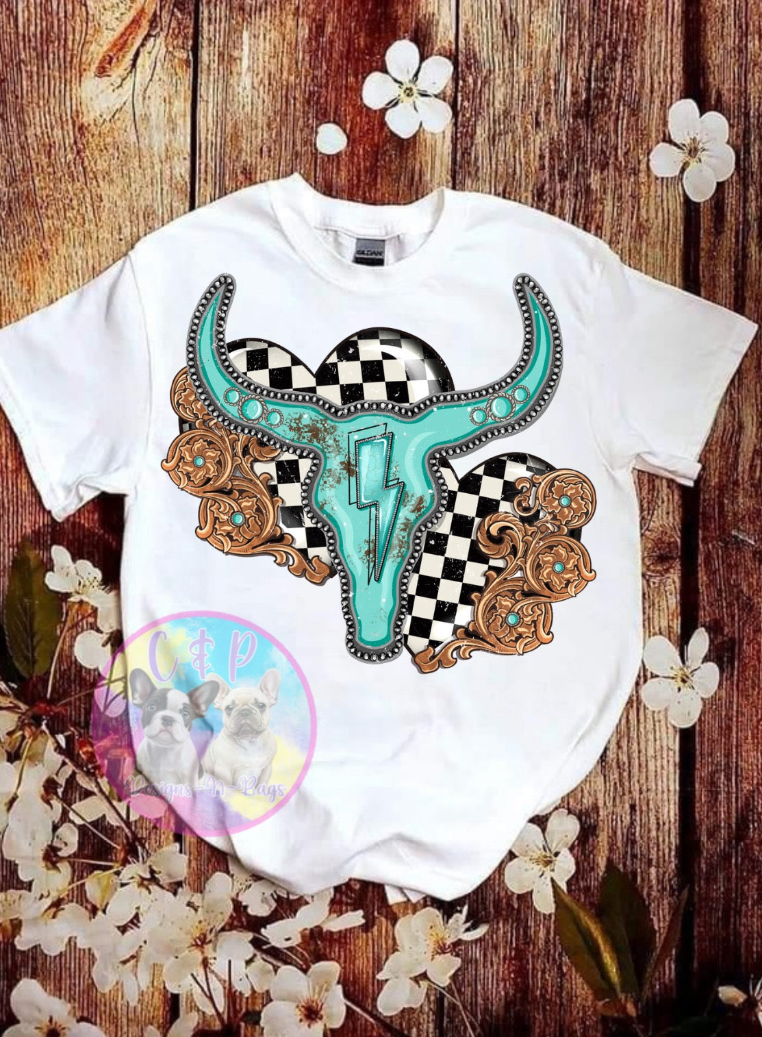 Boho leather t shirt