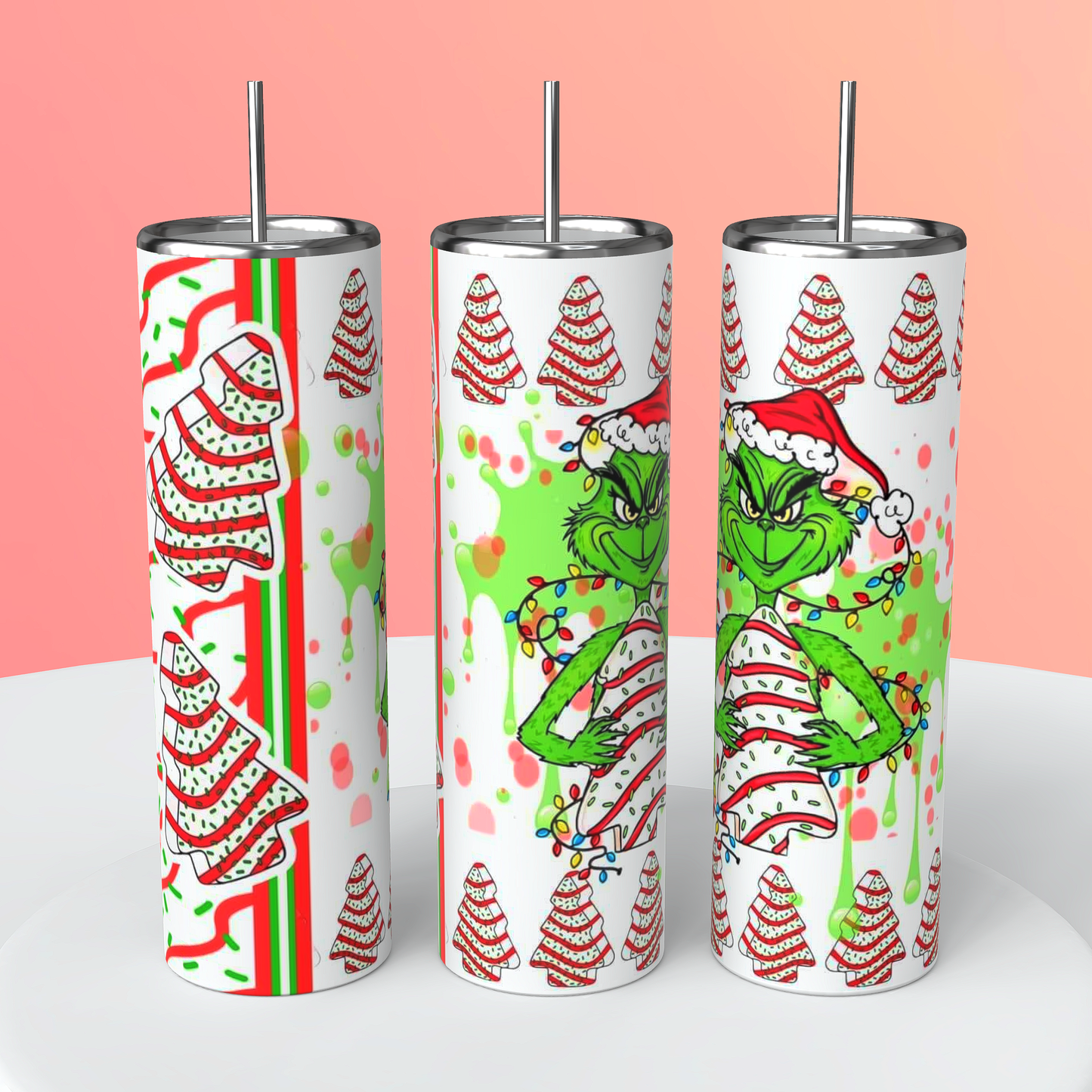Grinchy cake tumbler