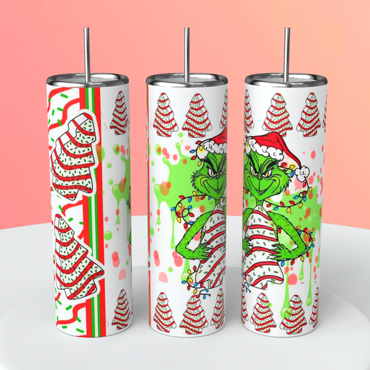 Grinchy cake tumbler