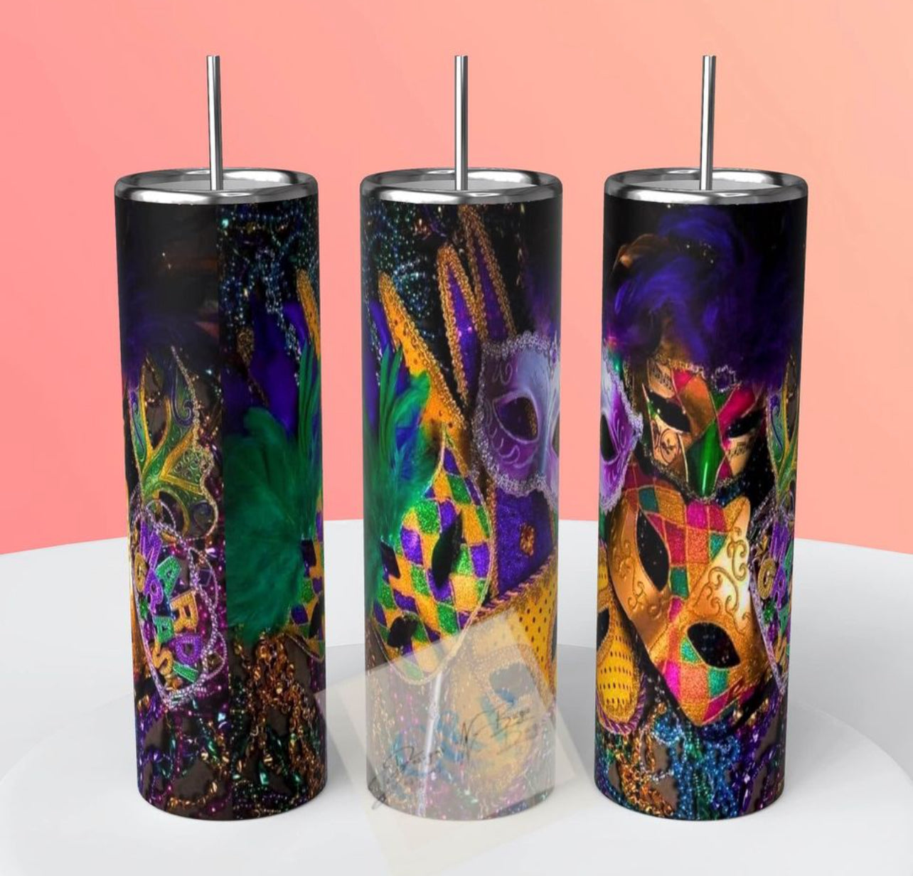 Mardi gras designs tumbler