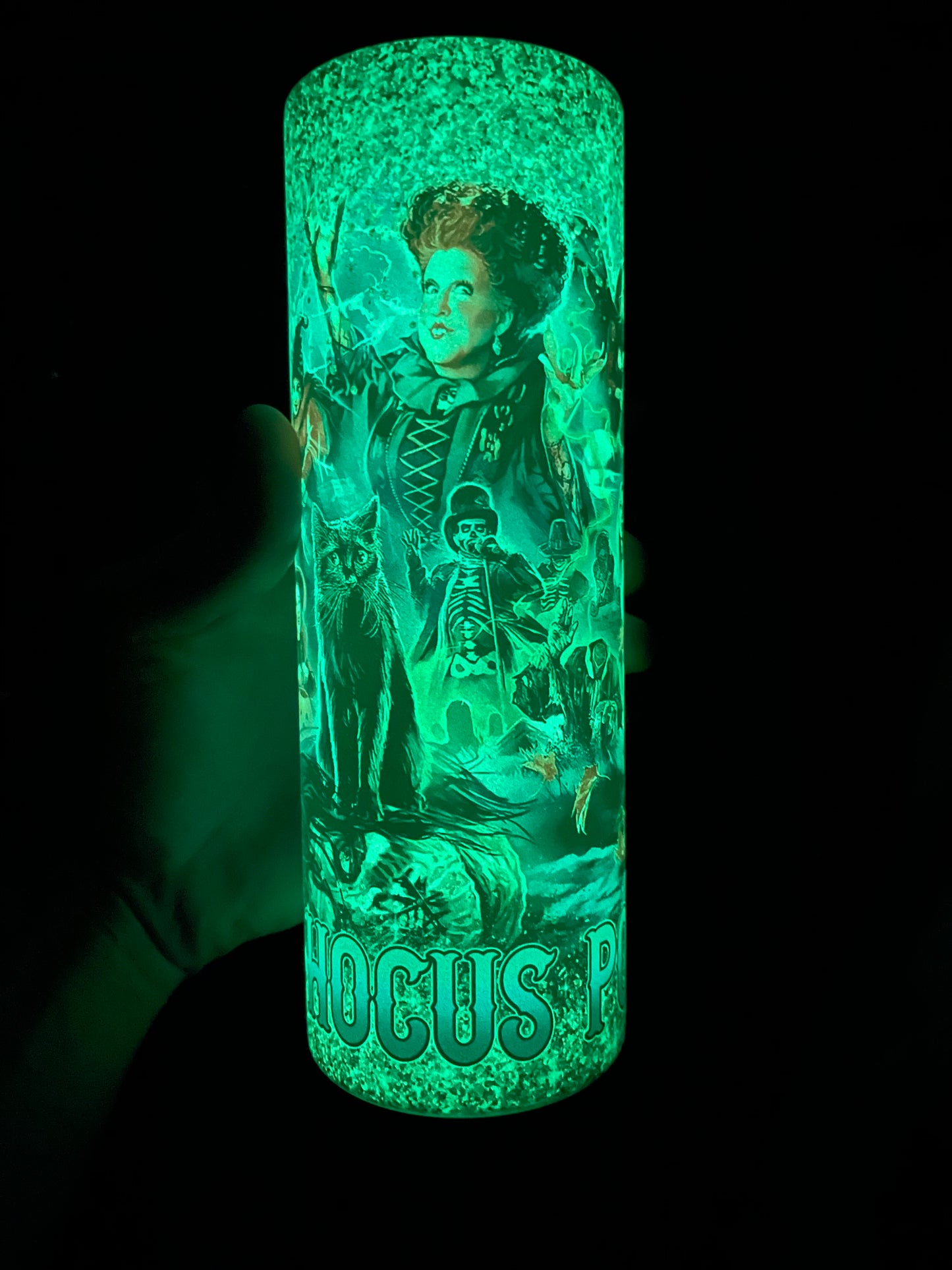 Glow in dark pocus tumbler