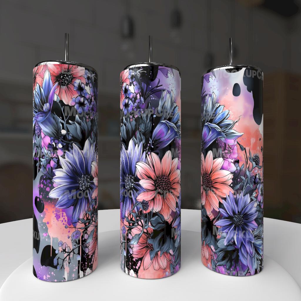 Cow flower tumbler