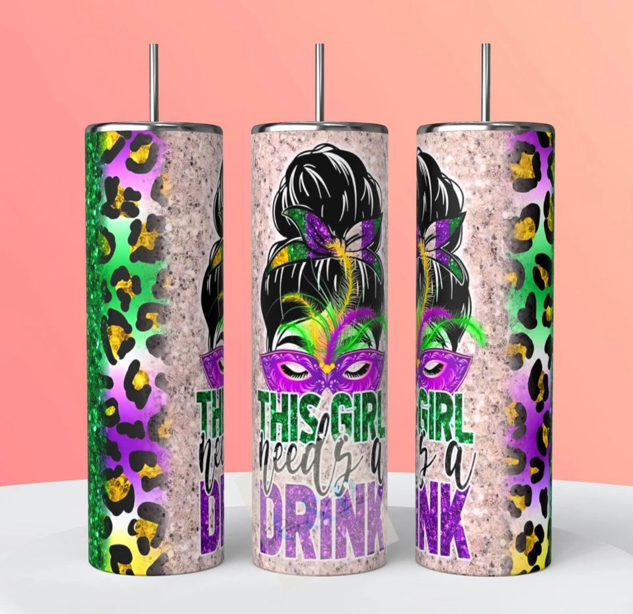 Mardi gras designs tumbler