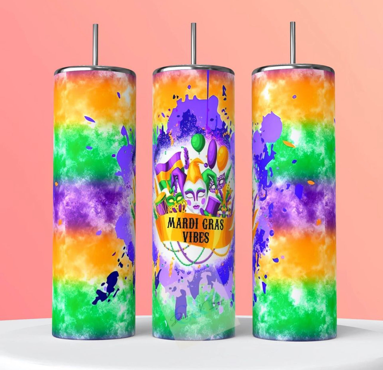 Mardi gras designs tumbler