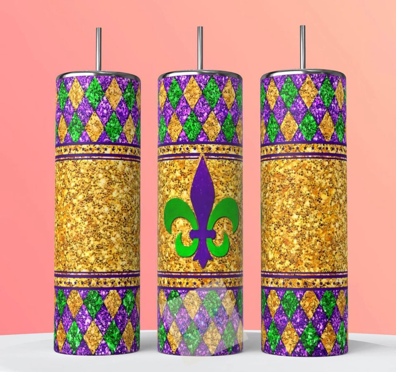 Mardi gras designs tumbler