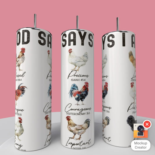 God says chicken tumbler