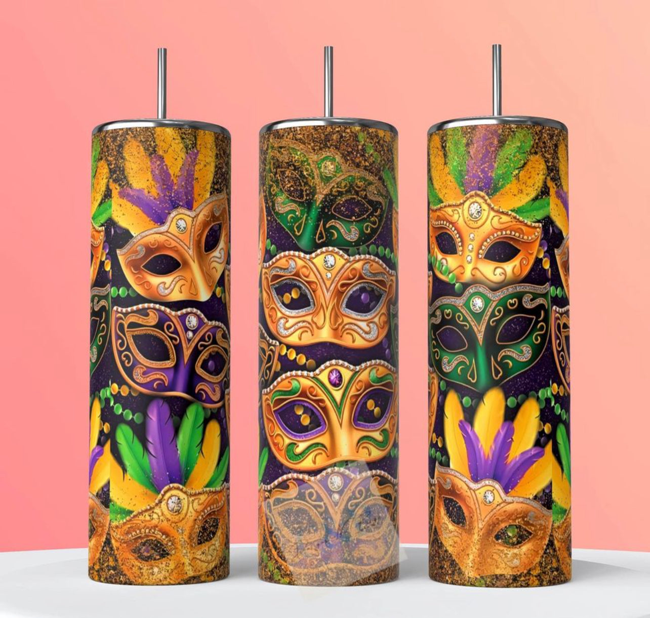 Mardi gras designs tumbler