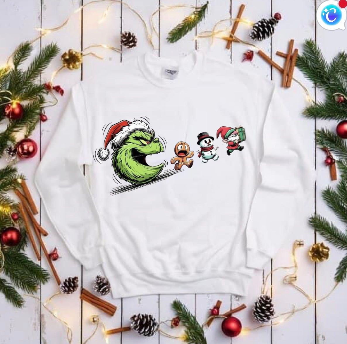 Christmas grinchy cookie t shirt or crew