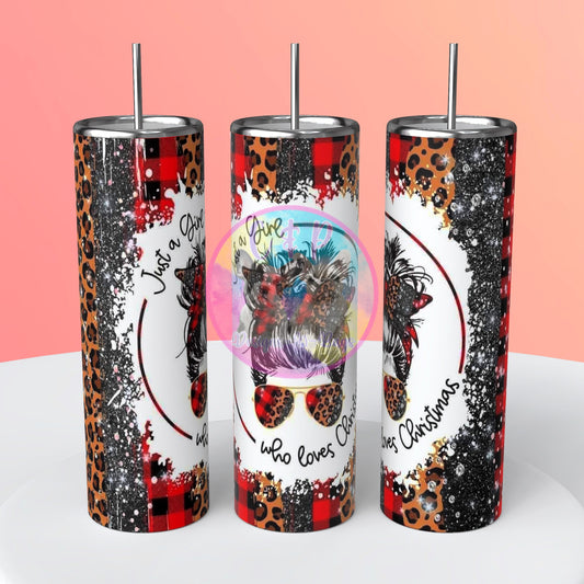 Girl who loves christmas tumbler