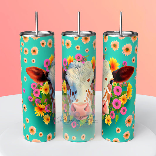 Flower cow tumbler