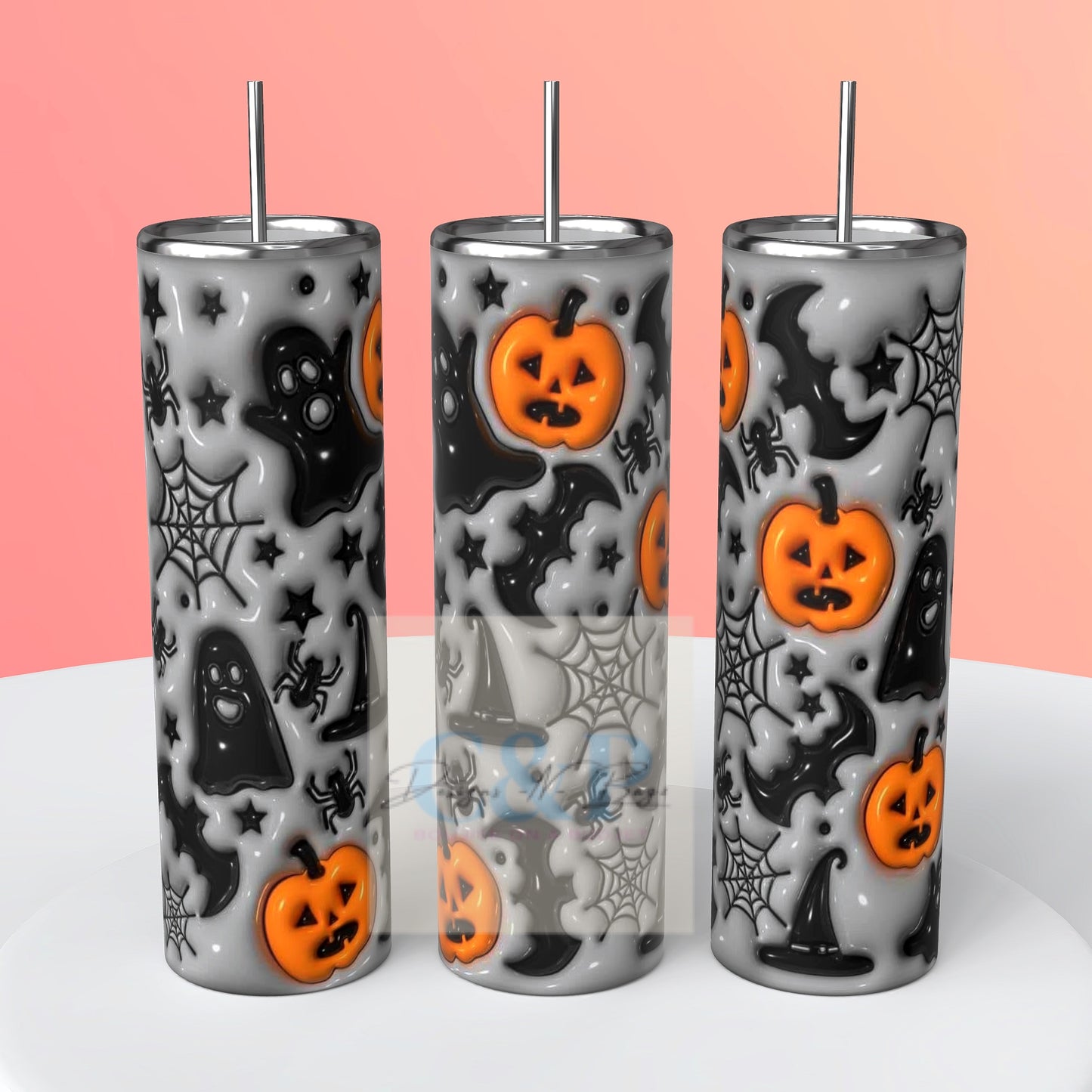 3D Halloween tumbler