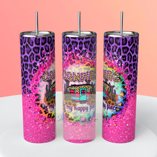 Glitter camping tumbler