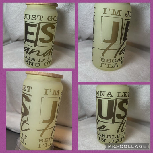 Let Jesus handle it glass Libby cup