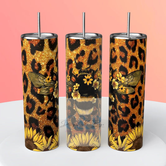 Leopard bee tumbler