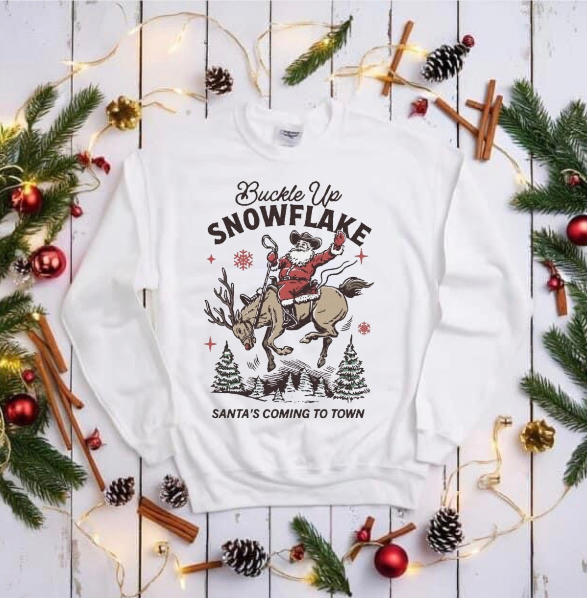 Buckle up christmas t shirt or crew