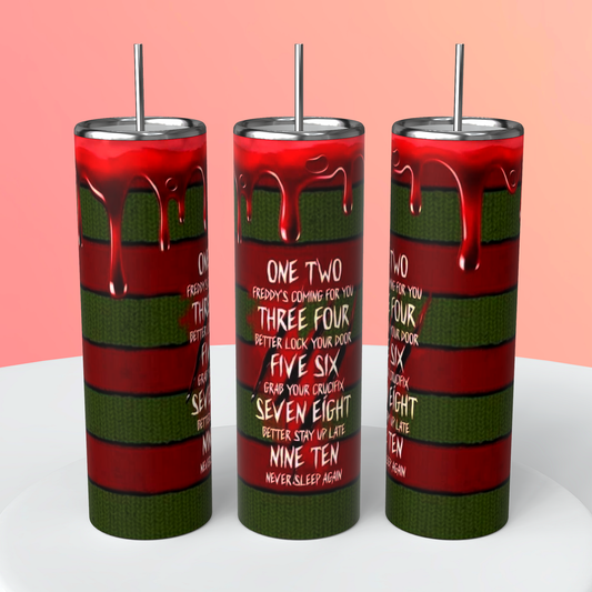 Freddy theme horror tumbler