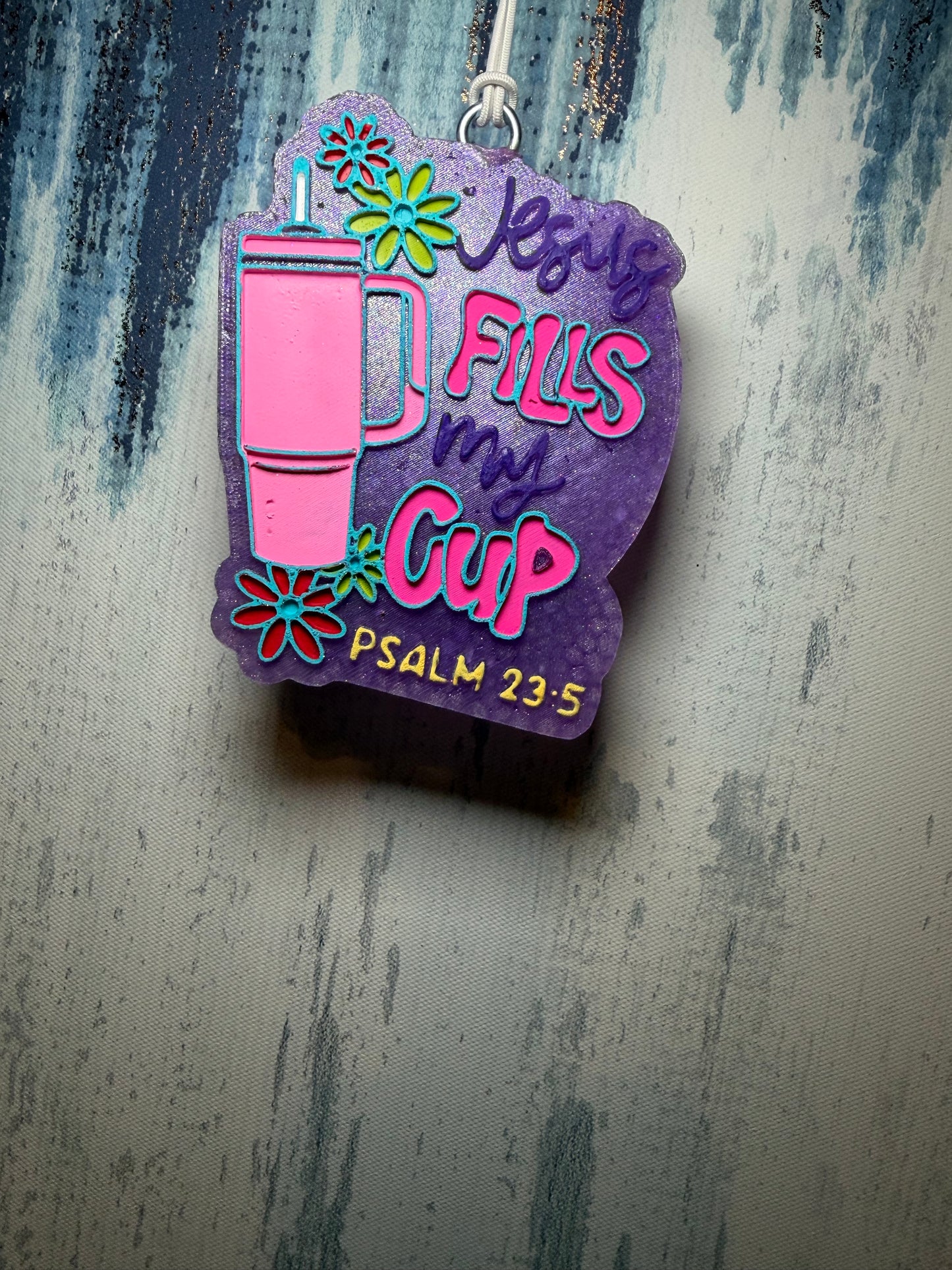 Jesus fills my cup car freshie