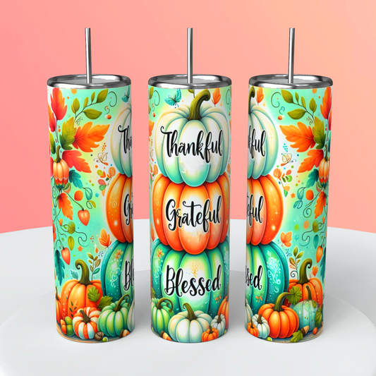 Thankful blessed tumbler