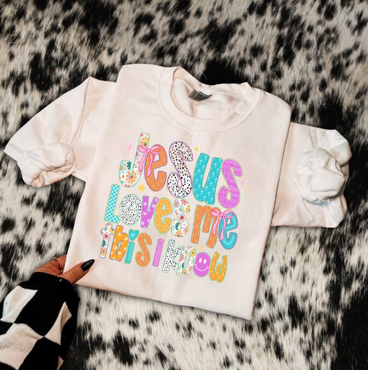 Jesus loves me t shirt or crew