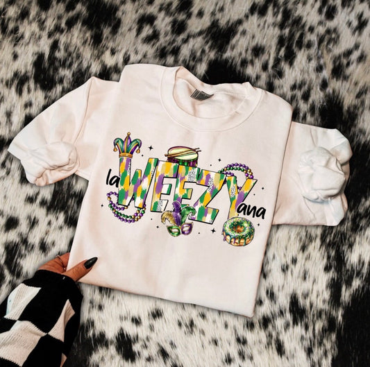 Laweezyana Mardi Gras t shirt or crew