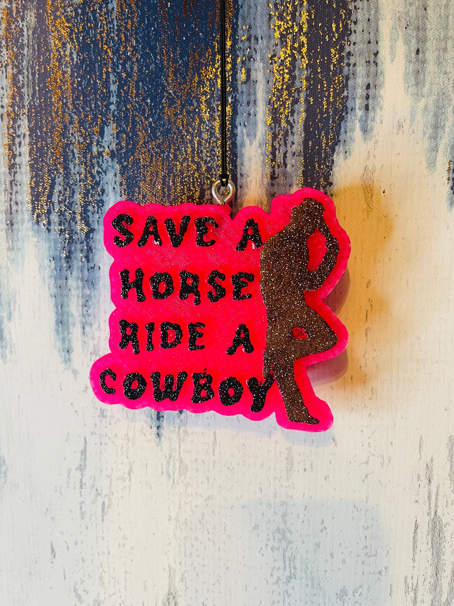Save a horse ride a cowboy car freshie