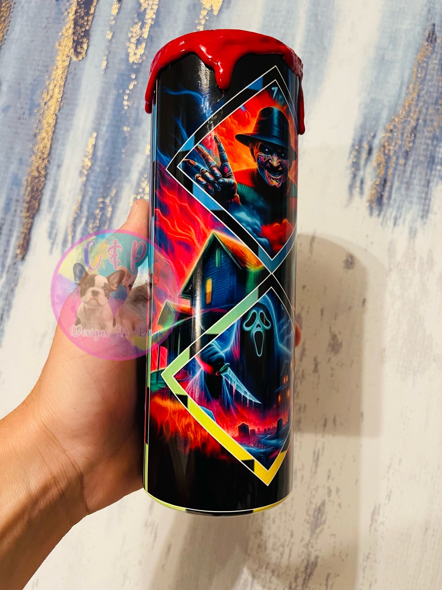 Horror drip tumbler