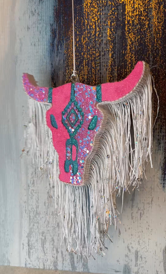 Teal & Pink bull car freshie