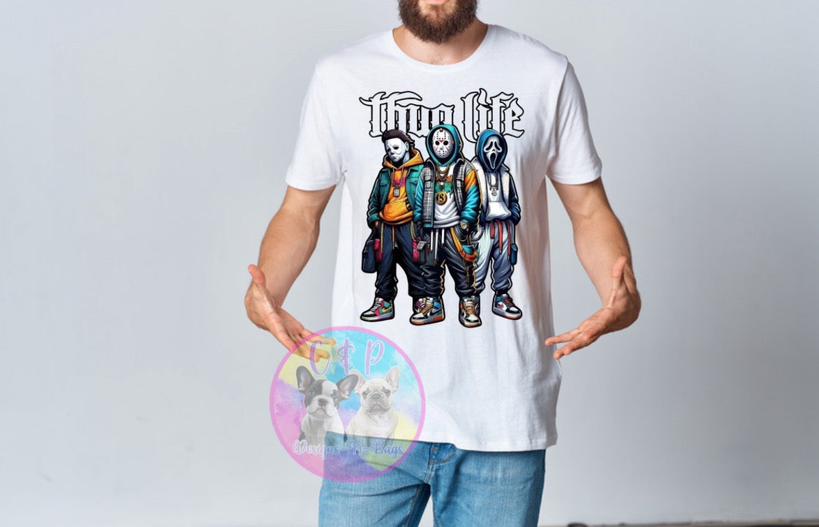 Halloween thug life t shirt or crew