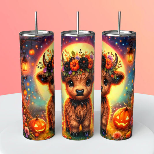 Fall highland cow tumbler