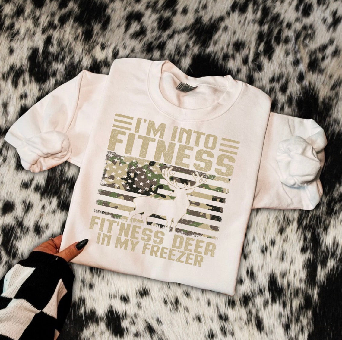 Fitness deer t shirt or crew