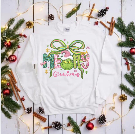 Merry grinchmas christmas t shirt or crew