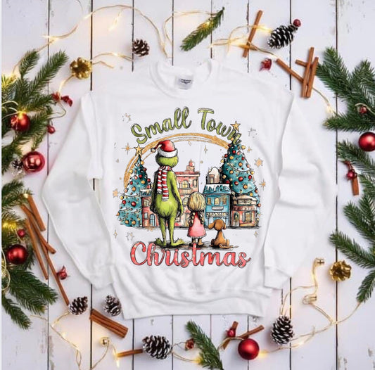 Small town Christmas t shirt or crew