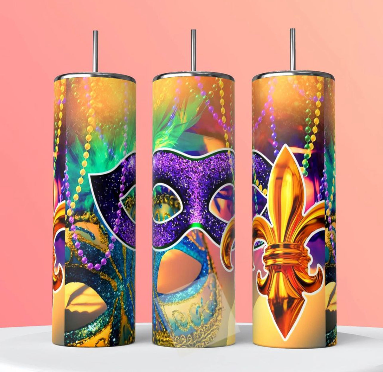 Mardi gras designs tumbler