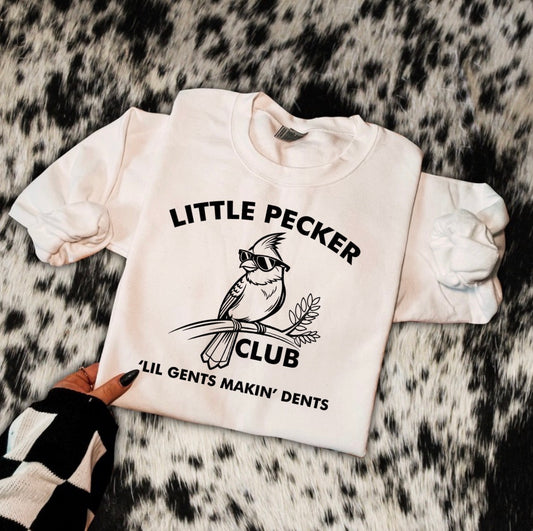 Little pecker club t shirt or crew