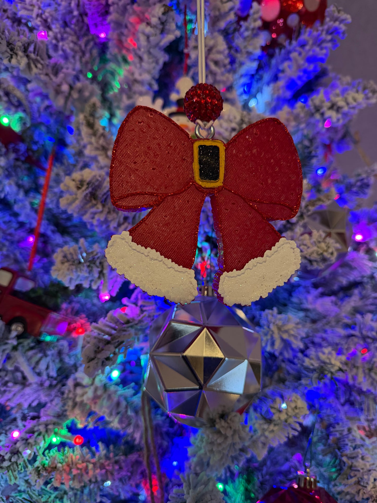 Christmas Santa bow car freshie