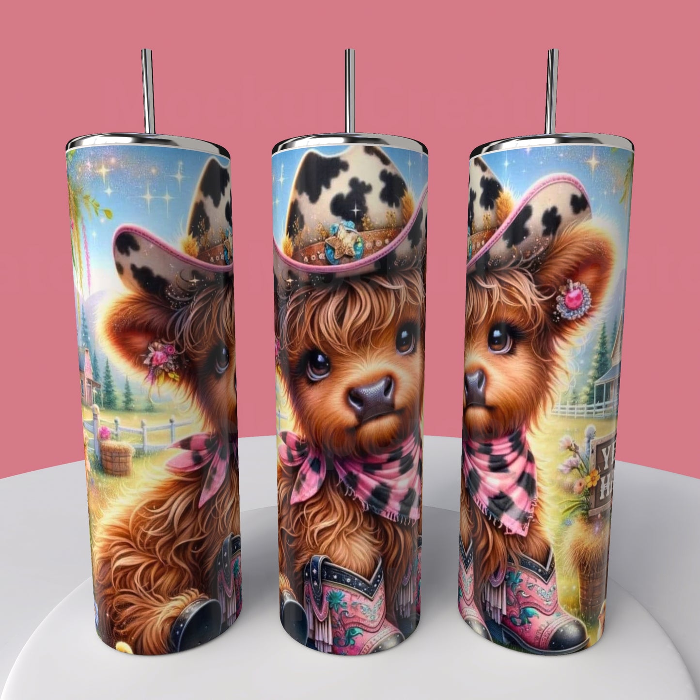 Highland cow tumbler