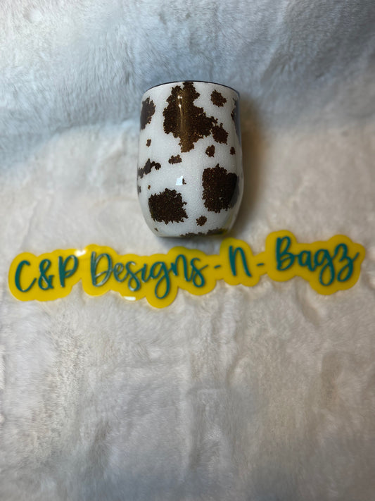 Custom cowprint epoxy tumbler