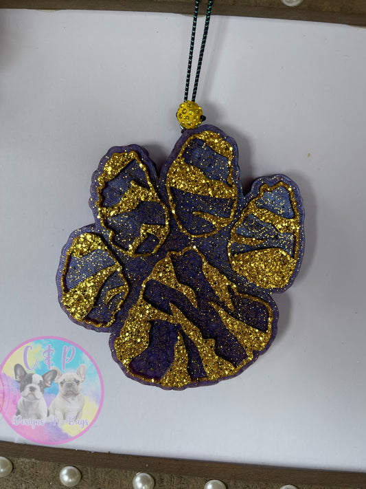 Purple & gold paw Car Freshies