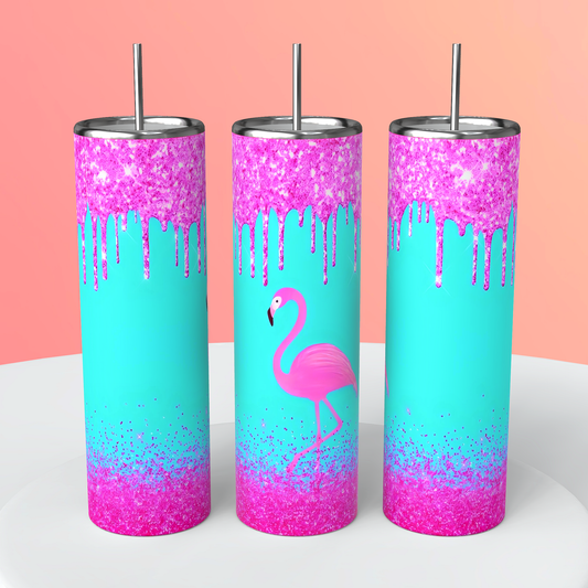 Pink flamingo tumbler