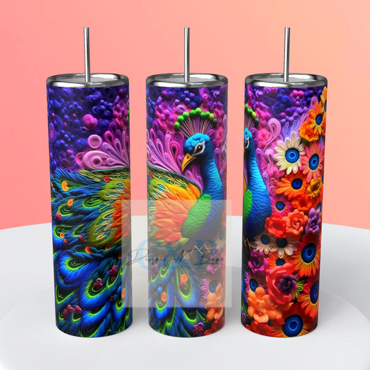 3d peacock tumbler