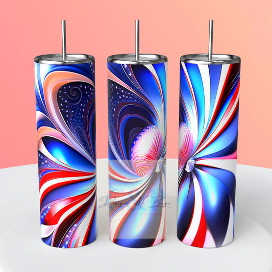 Red white blue swirl tumbler