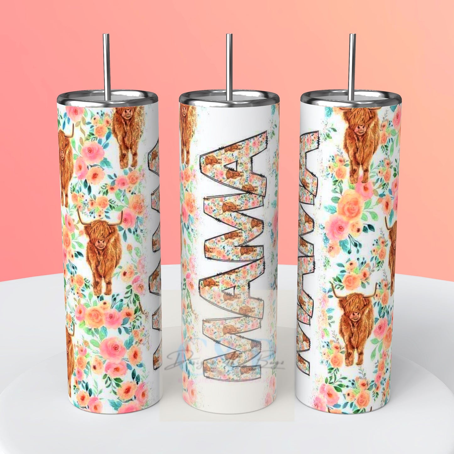 Highland cow mama tumbler