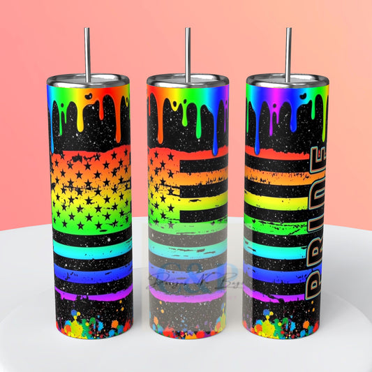 Pride flag tumbler