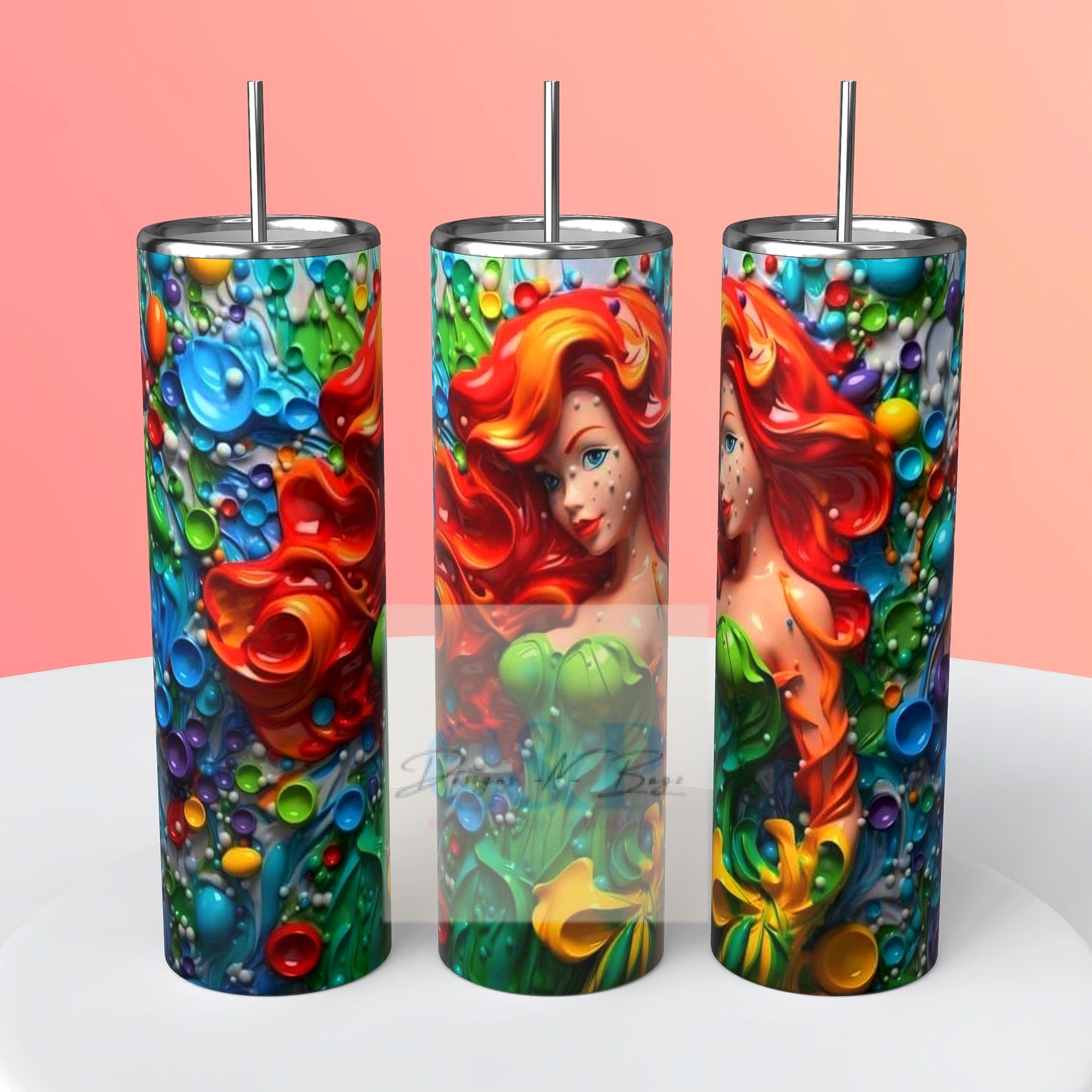 3d mermaid tumbler