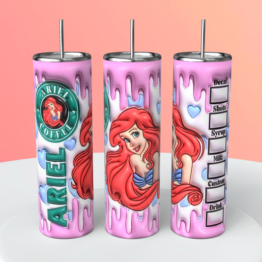 Puff mermaid  tumbler